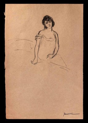 Pierre Georges Jeanniot, The Lady, Drawing in Pencil, Early 20th Century-ZCI-1377759