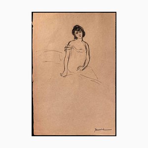 Pierre Georges Jeanniot, The Lady, Drawing in Pencil, Early 20th Century-ZCI-1377759