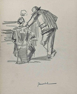 Pierre Georges Jeanniot, The Men from the Back, Drawing, Early 20th-Century-ZCI-1307018