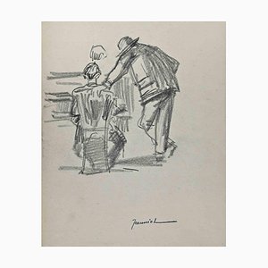 Pierre Georges Jeanniot, The Men from the Back, Drawing, Early 20th-Century-ZCI-1307018