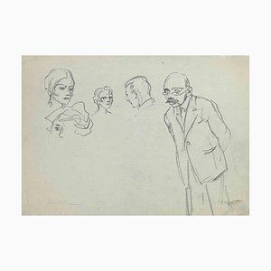 Pierre Georges Jeanniot, The Portraits, Pencil Drawing, Early 20th-Century-ZCI-1307012