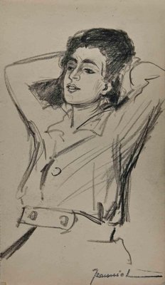 Pierre Georges Jeanniot, The Young Girl, Original Drawing, Early 20th-Century-ZCI-1318106