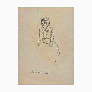 Pierre Georges Jeanniot, The Young Girl, Pencil Drawing, Early 20th-Century-ZCI-1307020