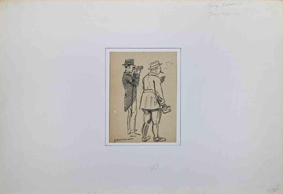 Pierre Georges Jeanniot, Two Men, Drawing, Early 20th-Century-ZCI-1209828