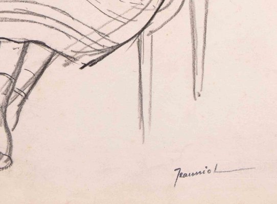 Pierre Georges Jeanniot, Woman at Rest, Original Pencil on Paper Drawing, Early 20th Century-ZCI-1380205