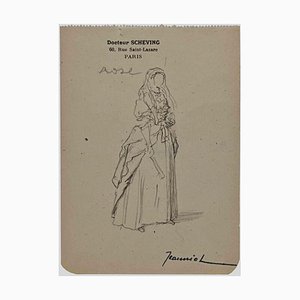 Pierre Georges Jeanniot, Woman, Original Drawing, Early 20th-Century-ZCI-1326692