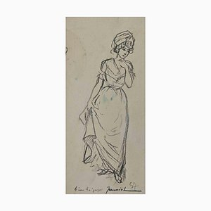 Pierre Georges Jeanniot, Woman, Original Drawing, Early 20th-Century-ZCI-1326691