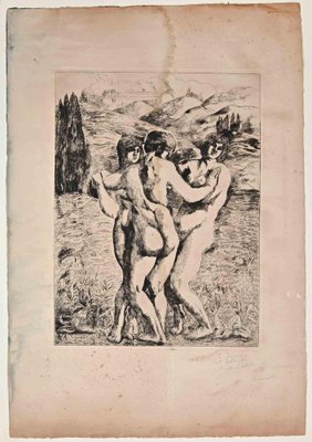 Pierre Girieud, Three Figures, Original Etching and Drypoint, 1920-ZCI-1403522