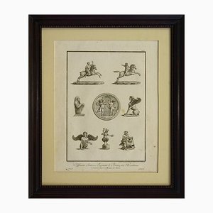 Pierre-Philippe Choffard and Benoît Louis Henriquez, Bronze Statues and Fragments from Herculaneum, Etching Print, Framed-VHF-1143494