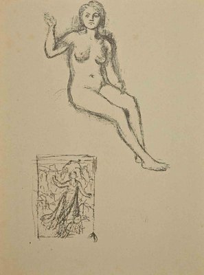 Pierre Puvis de Chavannes, Nude, Original Lithograph, Late 19th Century-ZCI-1379981