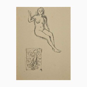 Pierre Puvis de Chavannes, Nude, Original Lithograph, Late 19th Century-ZCI-1379981