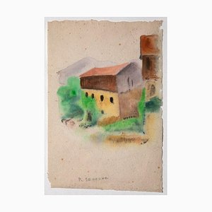 Pierre Segogne - Country Houses - Watercolor on Paper - 1950s-ZCI-872348