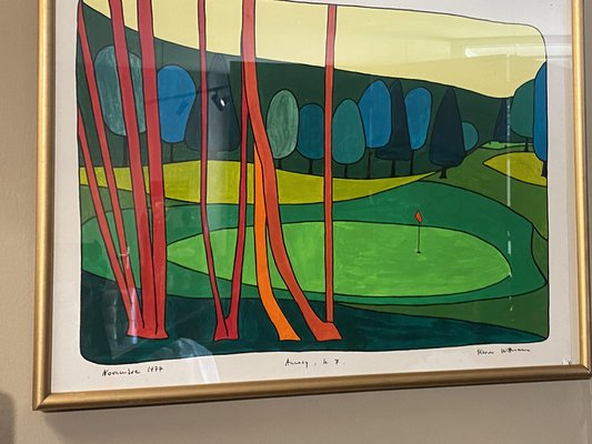 Pierre Wittmann, Golf, Annecy, 1970s, Artwork on Paper, Framed-TEP-1757627