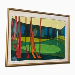 Pierre Wittmann, Golf, Annecy, 1970s, Artwork on Paper, Framed-TEP-1757627