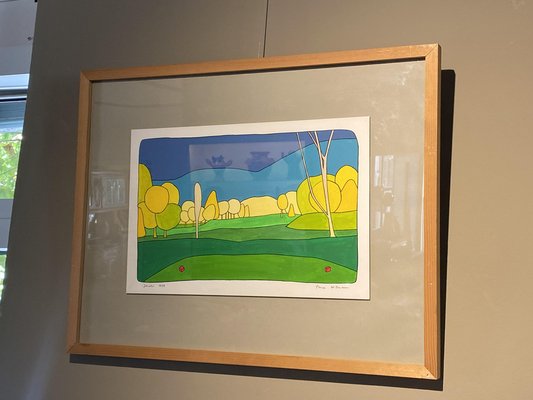 Pierre Wittmann, Yellow Tree, 1980, Artwork on Paper, Framed-TEP-1757629