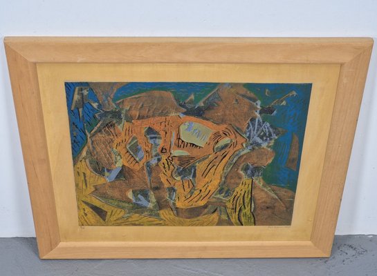 Piet Koenen, Modern Surrealist Composition, Silkscreen & Mixed Media on Canvas, 1990s-AXJ-2043134