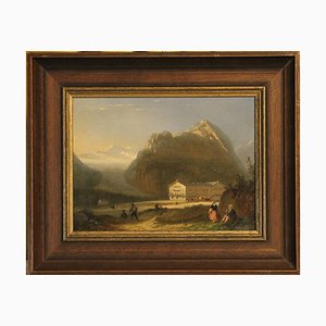 Pieter Frederik Van Os, Mountain Resort, Oil Painting, 19th Century, Framed-ZZV-1818382