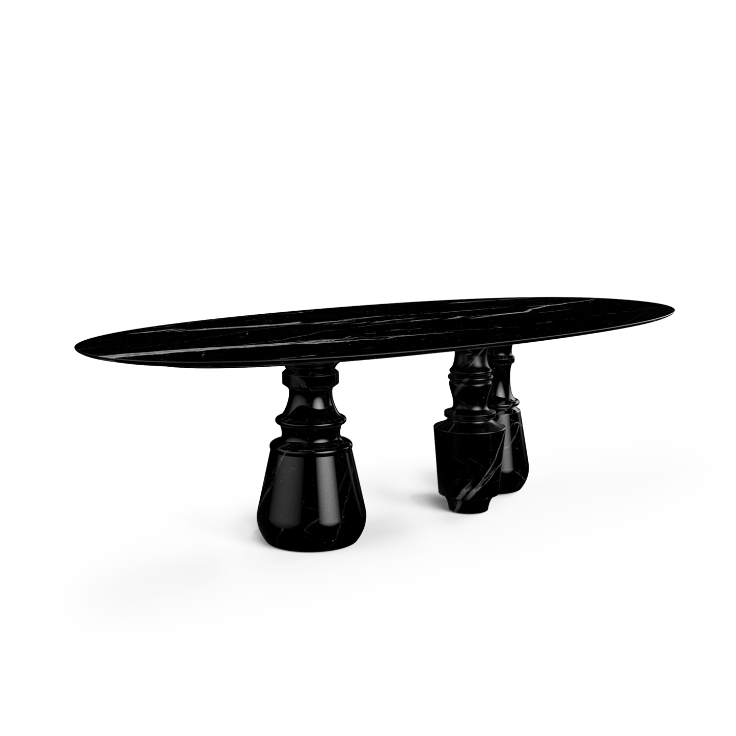 Pietra Oval Xl - Oval Nero Marquina Marble Dining Table by Boca Do Lobo