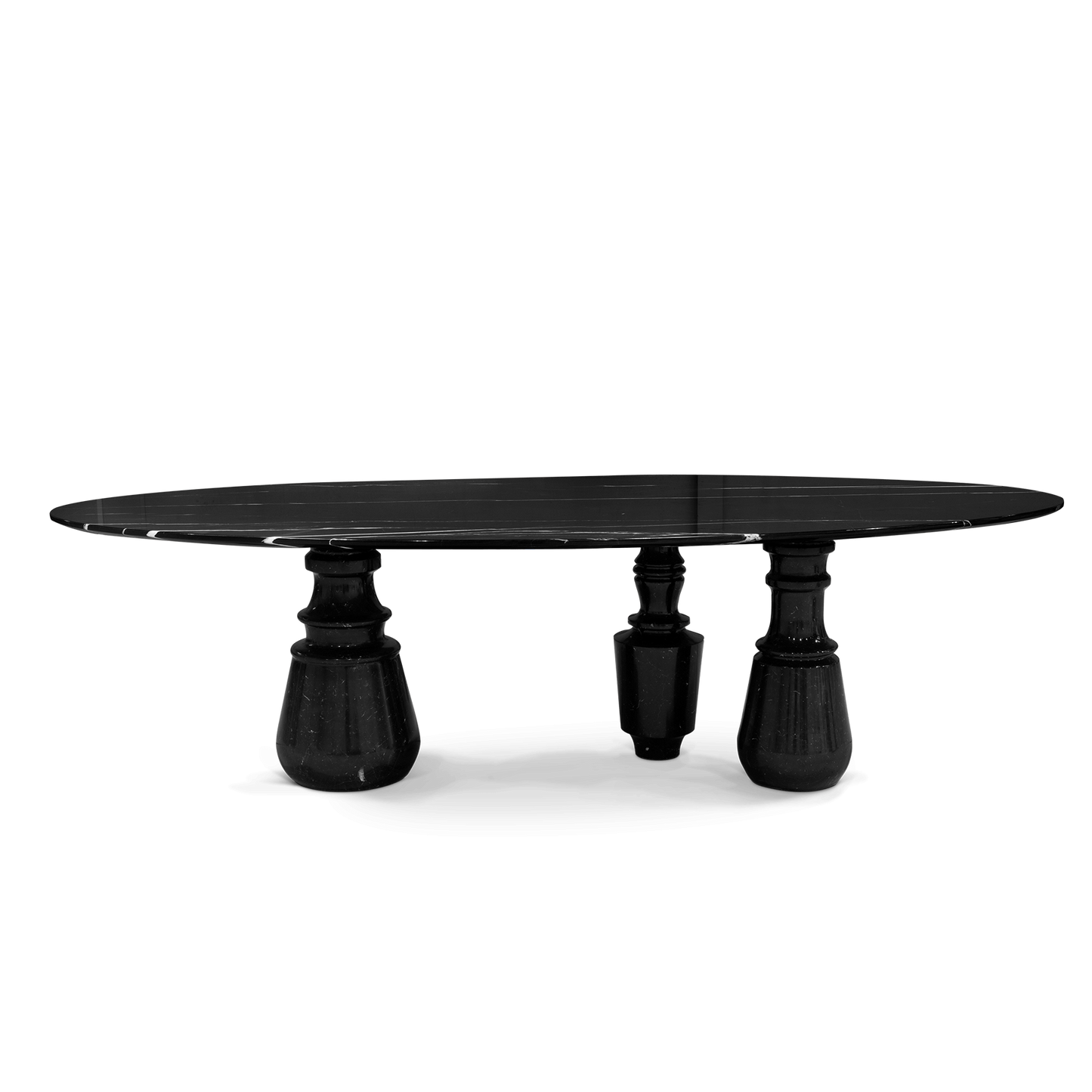 Pietra Oval Xl - Oval Nero Marquina Marble Dining Table by Boca Do Lobo