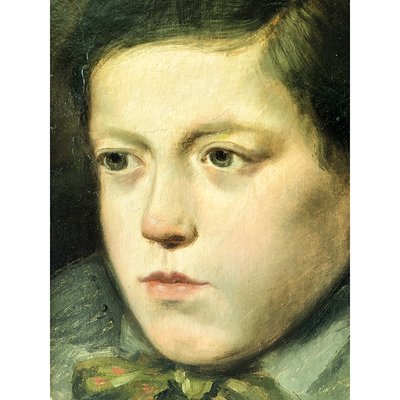 Pietro Bouvier, Portrait of a Boy, 1890s-1910s, Oil on Cardboard-BEW-2042181