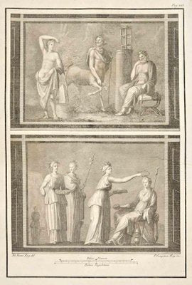 Pietro Campana, Ancient Roman Fresco Herculaneum, Etching, 18th Century-ZCI-1423478