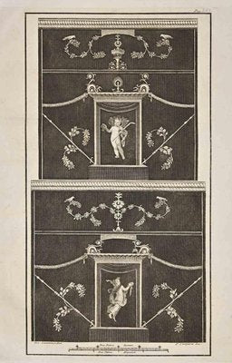 Pietro Campana, Ancient Roman Fresco Herculaneum, Etching, 18th Century-ZCI-1423435