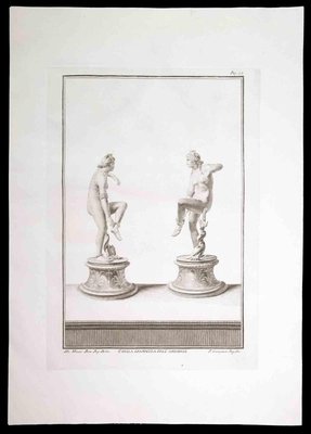 Pietro Campana, Ancient Roman Statue of Nudes, Original Etching, 18th Century-ZCI-1379406