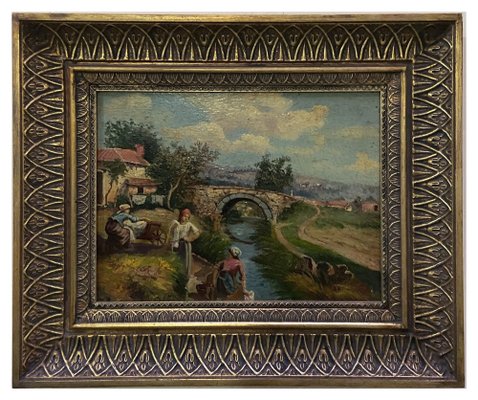 Pietro Colonna, Neapolitan School Country Scene, 21st Century, Oil on Canvas-YUW-1317619