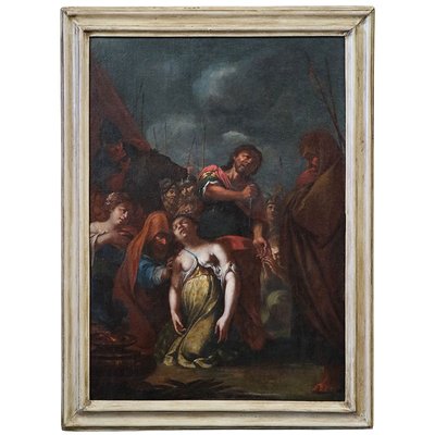 Pietro Dandini, The Sacrifice of Iphigenia and Miriam Playing the Tambourine and Dancing, 1600s-1700s, Oil on Canvases, Set of 2-BEW-2042847