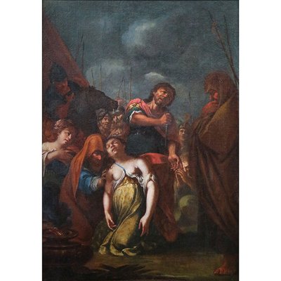 Pietro Dandini, The Sacrifice of Iphigenia and Miriam Playing the Tambourine and Dancing, 1600s-1700s, Oil on Canvases, Set of 2-BEW-2042847