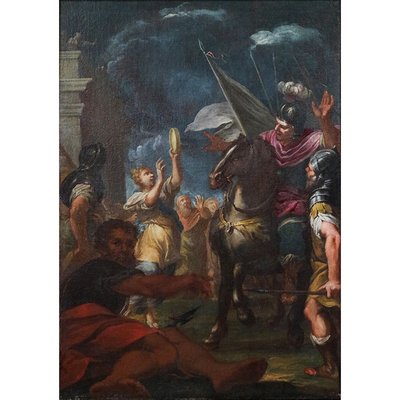 Pietro Dandini, The Sacrifice of Iphigenia and Miriam Playing the Tambourine and Dancing, 1600s-1700s, Oil on Canvases, Set of 2-BEW-2042847