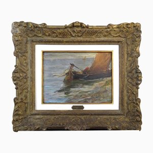 Pietro Fragiacomo, Vela, 1910s, Oil on Board, Framed-MLN-1383953