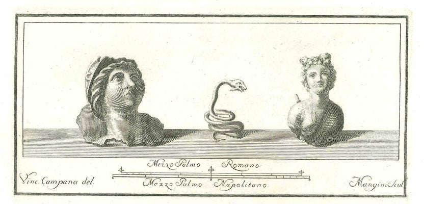 Pietro Mangini, Ancient Roman Statue, Etching, 18th-Century-ZCI-1163956