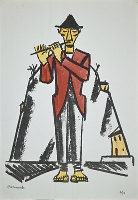 Pietro Morando, Piper, Original Lithograph, 1950s-ZCI-1405808