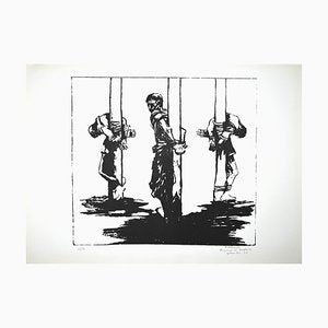 Pietro Morando, Prisoners in Hungary, Original Lithograph, 1950s-ZCI-1318084