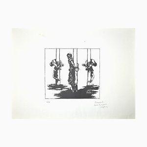 Pietro Morando, Prisoners in Hungary, Original Lithograph, 1950s-ZCI-1318078