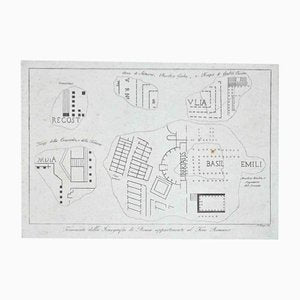 Pietro Ruga, Map of Forum Romanum, Original Etching, 19th-Century-ZCI-1164425