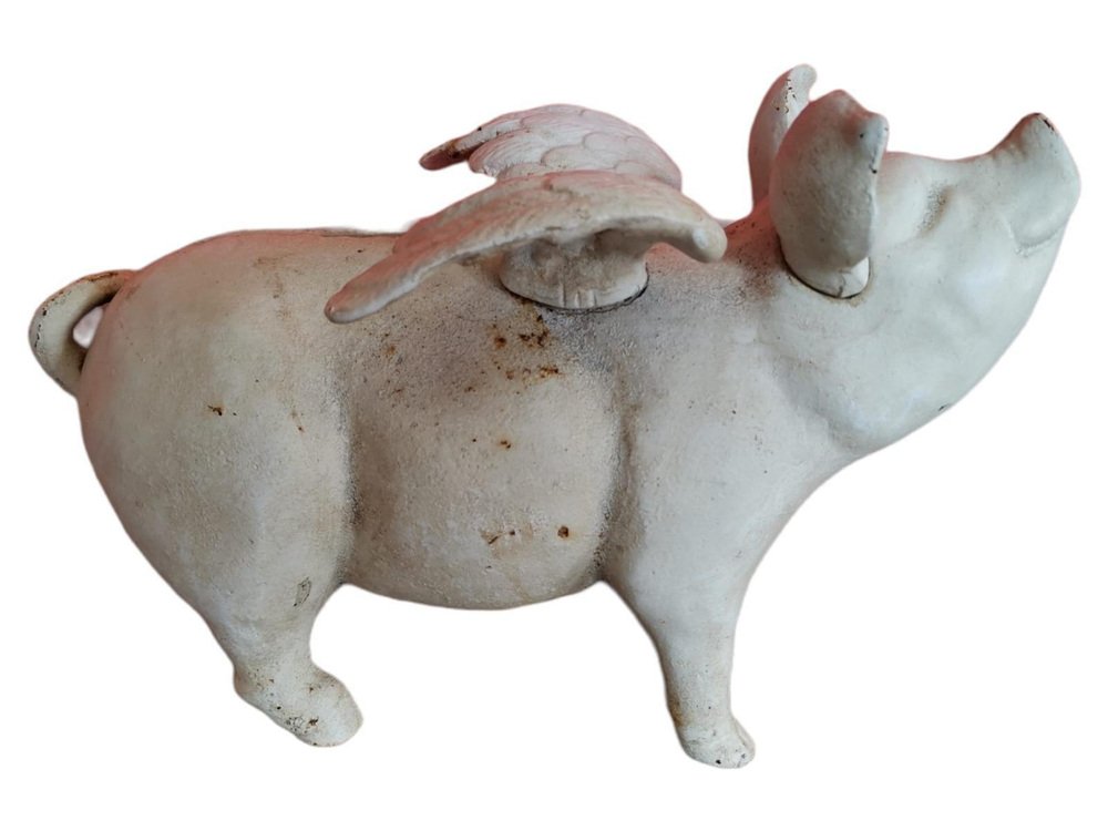 Pigs with Wings in Wrought Iron, 20th Century, Set of 2