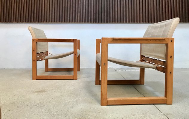 Pine and Canvas Diana Safari Chairs by Karin Mobring for Ikea, 1970s, Set of 2-JP-965011