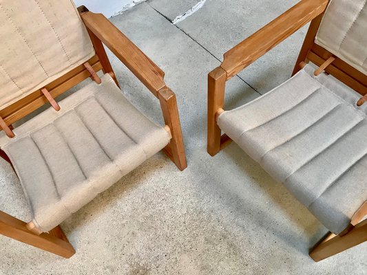 Pine and Canvas Diana Safari Chairs by Karin Mobring for Ikea, 1970s, Set of 2-JP-965011