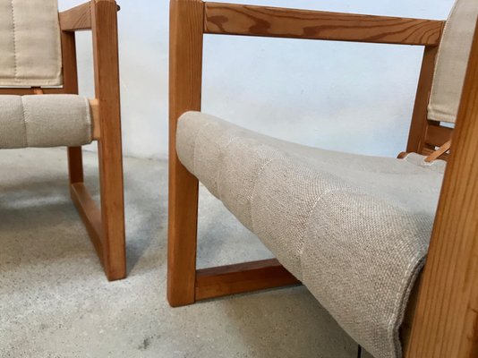 Pine and Canvas Diana Safari Chairs by Karin Mobring for Ikea, 1970s, Set of 2-JP-965011