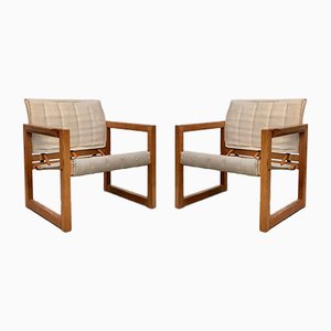 Pine and Canvas Diana Safari Chairs by Karin Mobring for Ikea, 1970s, Set of 2-JP-965011