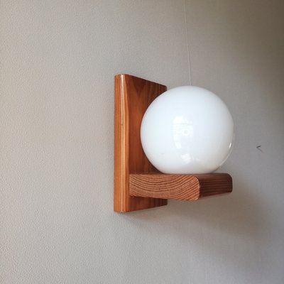 Pine and Glass Wall Lamp, 1980-NTQ-2020177