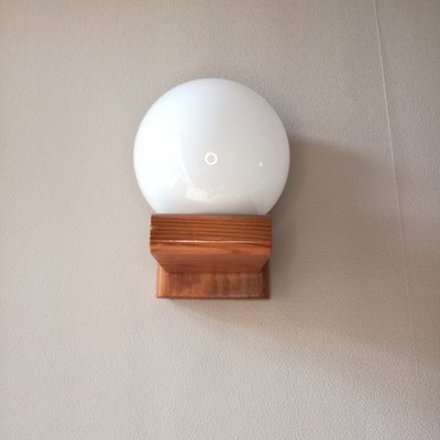 Pine and Glass Wall Lamp, 1980-NTQ-2020177