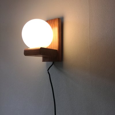 Pine and Glass Wall Lamp, 1980-NTQ-2020177