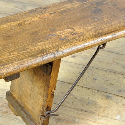 Pine Bench with Folding Legs, 1900s-IW-1737288