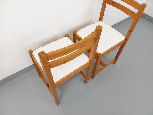 Pine Chairs with Fabric Seats, 1970s, Set of 2-AHO-1811493