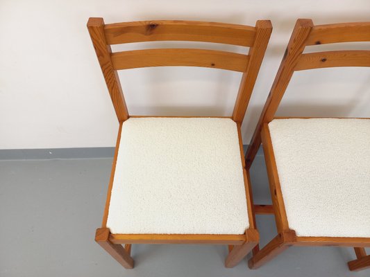 Pine Chairs with Fabric Seats, 1970s, Set of 2-AHO-1811493