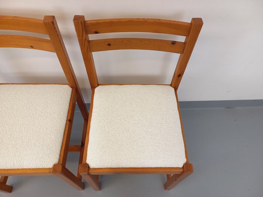 Pine Chairs with Fabric Seats, 1970s, Set of 2-AHO-1811493