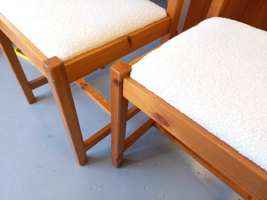 Pine Chairs with Fabric Seats, 1970s, Set of 2-AHO-1811493